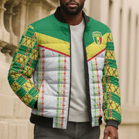 World Football 2026 Senegal Custom Bomber Puffer Jacket African Kente White Pattern - Wonder Print Shop
