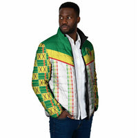 World Football 2026 Senegal Custom Padded Jacket African Kente White Pattern - Wonder Print Shop