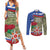 Russia Defender of The Fatherland Day Couples Matching Summer Maxi Dress and Long Sleeve Button Shirt