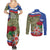 Russia Defender of The Fatherland Day Couples Matching Summer Maxi Dress and Long Sleeve Button Shirt