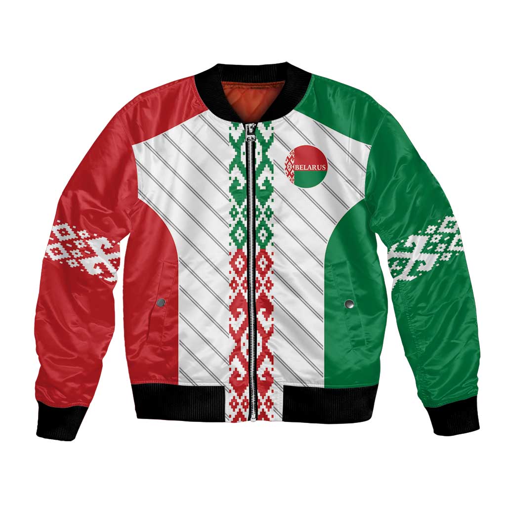 Belarus Football Custom Bomber Jacket Rushnyk Pattern