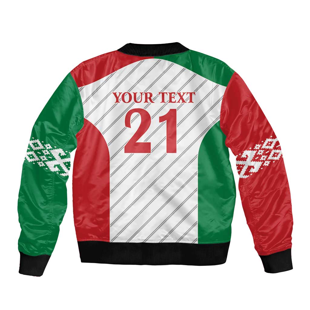 Belarus Football Custom Bomber Jacket Rushnyk Pattern