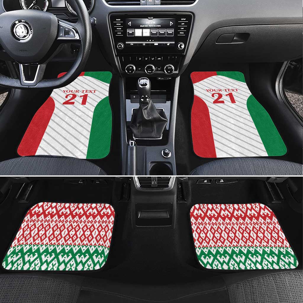 Belarus Football Custom Car Mats Rushnyk Pattern