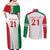 Belarus Football Custom Couples Matching Off Shoulder Maxi Dress and Long Sleeve Button Shirt Rushnyk Pattern