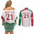 Belarus Football Custom Couples Matching Off Shoulder Short Dress and Long Sleeve Button Shirt Rushnyk Pattern