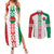 Belarus Football Custom Couples Matching Summer Maxi Dress and Long Sleeve Button Shirt Rushnyk Pattern