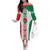 Belarus Football Custom Family Matching Off The Shoulder Long Sleeve Dress and Hawaiian Shirt Rushnyk Pattern