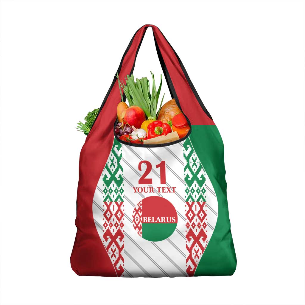 Belarus Football Custom Grocery Bag Rushnyk Pattern