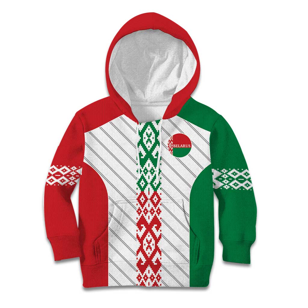 Belarus Football Custom Kid Hoodie Rushnyk Pattern