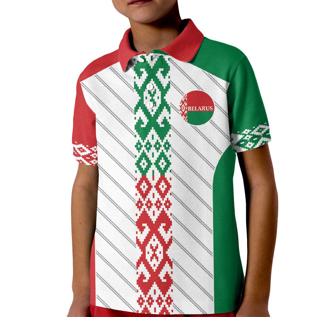 Belarus Football Custom Kid Polo Shirt Rushnyk Pattern