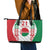 Belarus Football Custom Leather Tote Bag Rushnyk Pattern