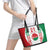 Belarus Football Custom Leather Tote Bag Rushnyk Pattern