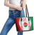 Belarus Football Custom Leather Tote Bag Rushnyk Pattern