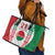 Belarus Football Custom Leather Tote Bag Rushnyk Pattern