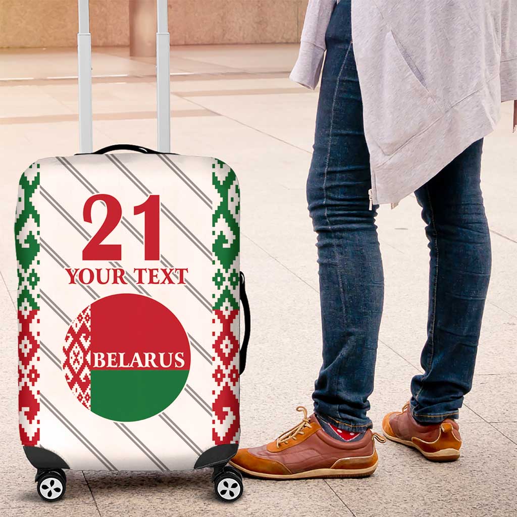 Belarus Football Custom Luggage Cover Rushnyk Pattern