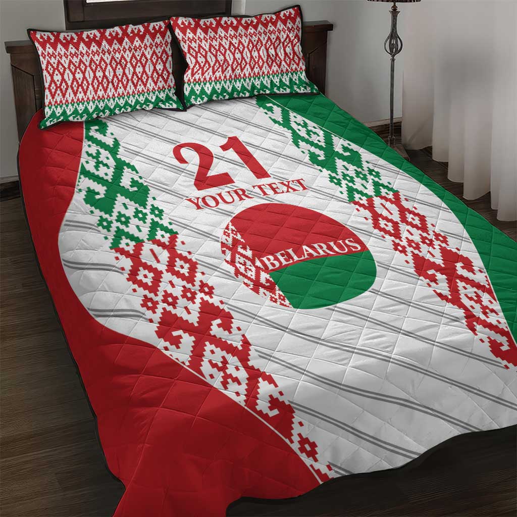 Belarus Football Custom Quilt Bed Set Rushnyk Pattern