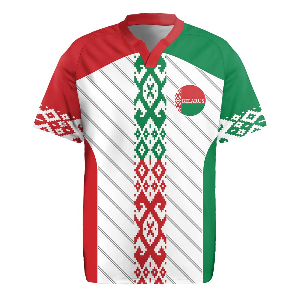 Belarus Football Custom Rugby Jersey Rushnyk Pattern