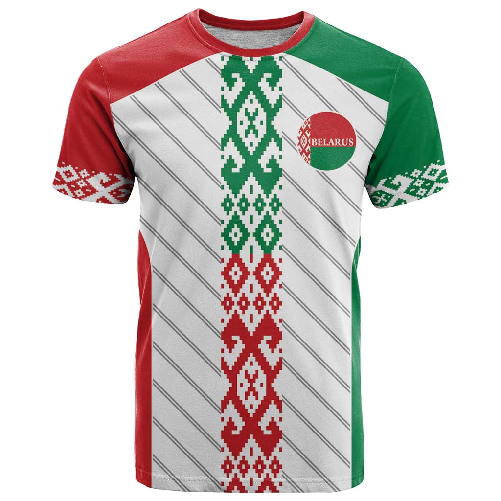 Belarus Football Custom T Shirt Rushnyk Pattern