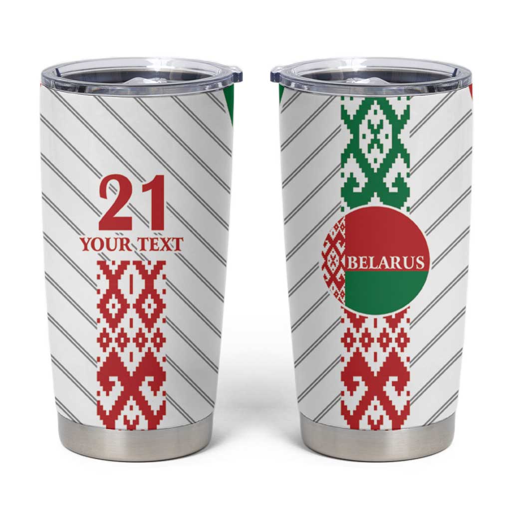 Belarus Football Custom Tumbler Cup Rushnyk Pattern