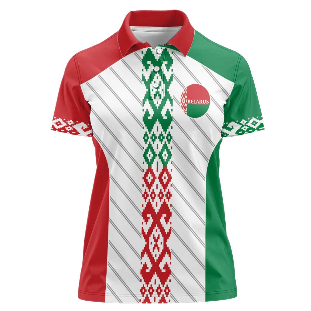 Belarus Football Custom Women Polo Shirt Rushnyk Pattern - Wonder Print Shop