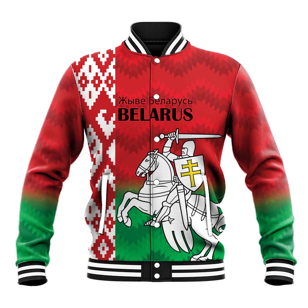 Republic of Belarus Baseball Jacket Pahonia Rushnyk Pattern