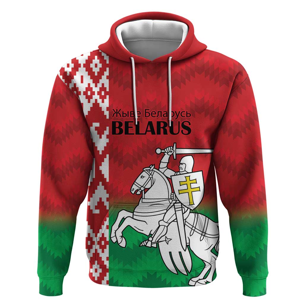 Republic of Belarus Hoodie Pahonia Rushnyk Pattern