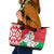 Republic of Belarus Leather Tote Bag Pahonia Rushnyk Pattern