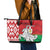 Republic of Belarus Leather Tote Bag Pahonia Rushnyk Pattern