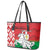 Republic of Belarus Leather Tote Bag Pahonia Rushnyk Pattern