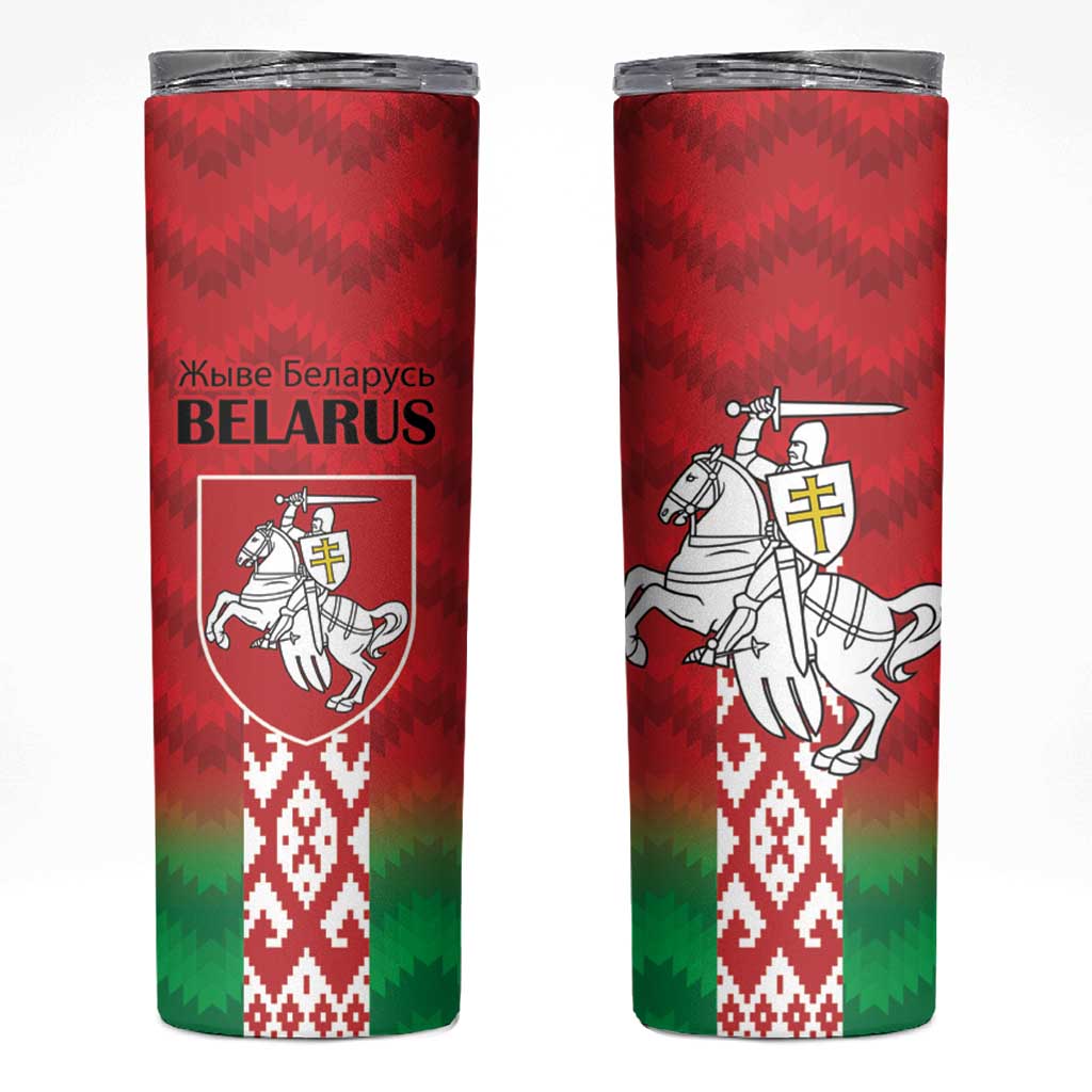 Republic of Belarus Skinny Tumbler Pahonia Rushnyk Pattern