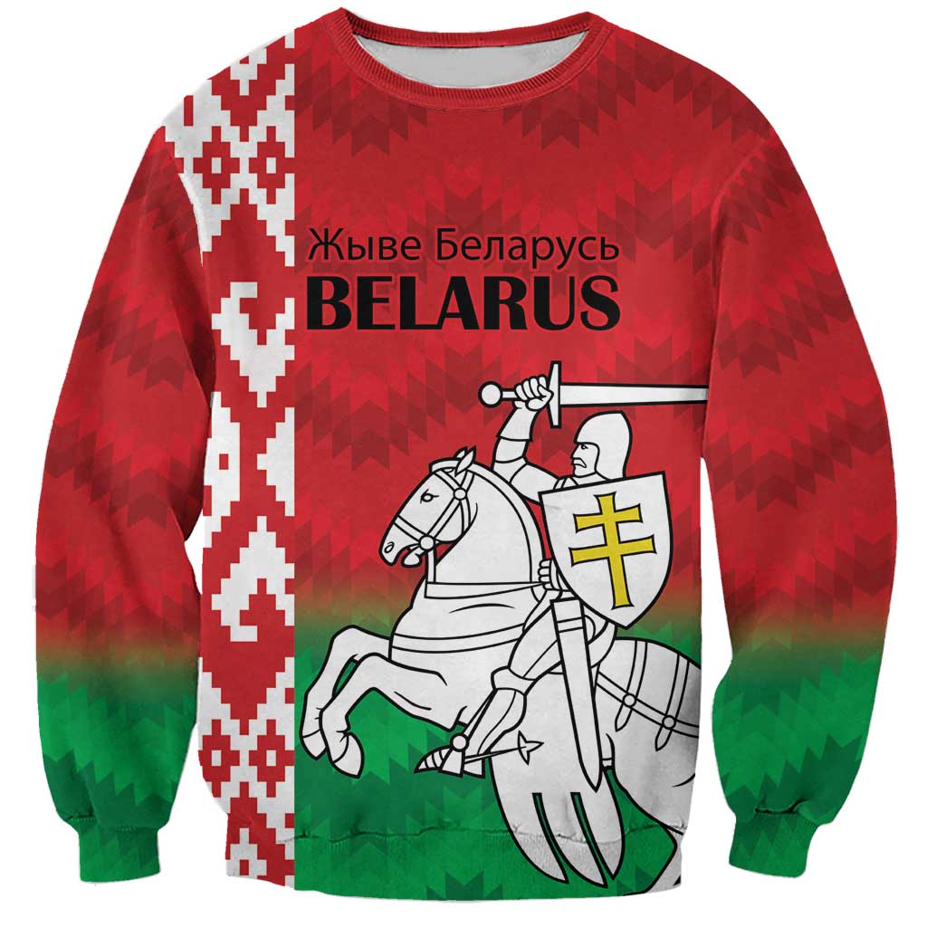 Republic of Belarus Sweatshirt Pahonia Rushnyk Pattern