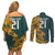 Custom South Africa Rugby Couples Matching Off Shoulder Short Dress and Long Sleeve Button Shirt The Springboks Mascot Sporty Version LT9 - Wonder Print Shop