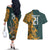 Custom South Africa Rugby Couples Matching Off The Shoulder Long Sleeve Dress and Hawaiian Shirt The Springboks Mascot Sporty Version LT9 - Wonder Print Shop