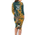 Custom South Africa Rugby Family Matching Long Sleeve Bodycon Dress and Hawaiian Shirt The Springboks Mascot Sporty Version LT9 - Wonder Print Shop