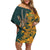 Custom South Africa Rugby Family Matching Off Shoulder Short Dress and Hawaiian Shirt The Springboks Mascot Sporty Version LT9 - Wonder Print Shop