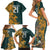 Custom South Africa Rugby Family Matching Short Sleeve Bodycon Dress and Hawaiian Shirt The Springboks Mascot Sporty Version - Wonder Print Shop