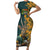 Custom South Africa Rugby Family Matching Short Sleeve Bodycon Dress and Hawaiian Shirt The Springboks Mascot Sporty Version - Wonder Print Shop