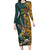 Custom South Africa Rugby Long Sleeve Bodycon Dress The Springboks Mascot Sporty Version - Wonder Print Shop