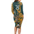 Custom South Africa Rugby Long Sleeve Bodycon Dress The Springboks Mascot Sporty Version - Wonder Print Shop