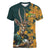 Custom South Africa Rugby Women V-Neck T-Shirt The Springboks Mascot Sporty Version - Wonder Print Shop