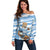 Custom Vamos Argentina Off Shoulder Sweater The Pumas Rugby Mascot Sporty Version - Wonder Print Shop