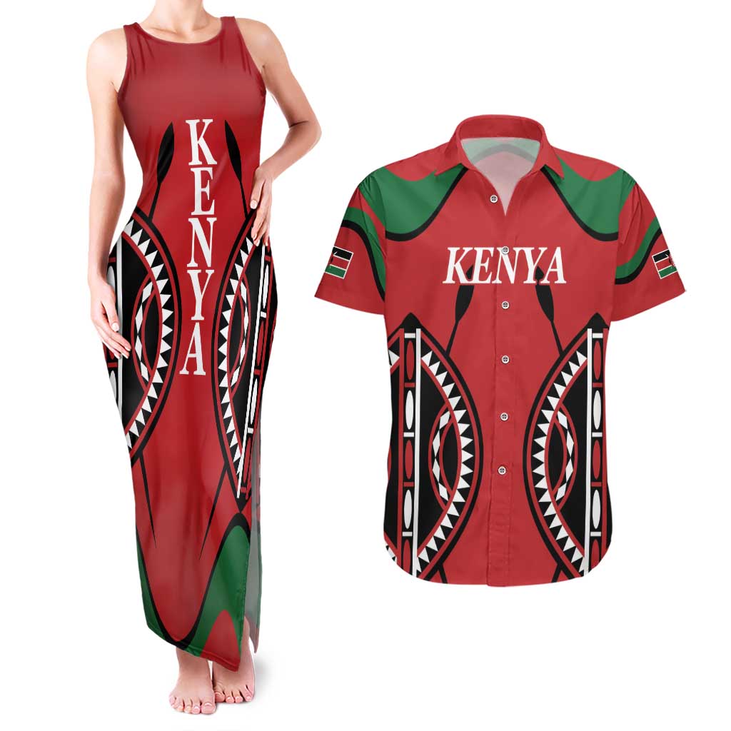 Custom Kenya Rugby Couples Matching Tank Maxi Dress and Hawaiian Shirt Summer Paris 2024