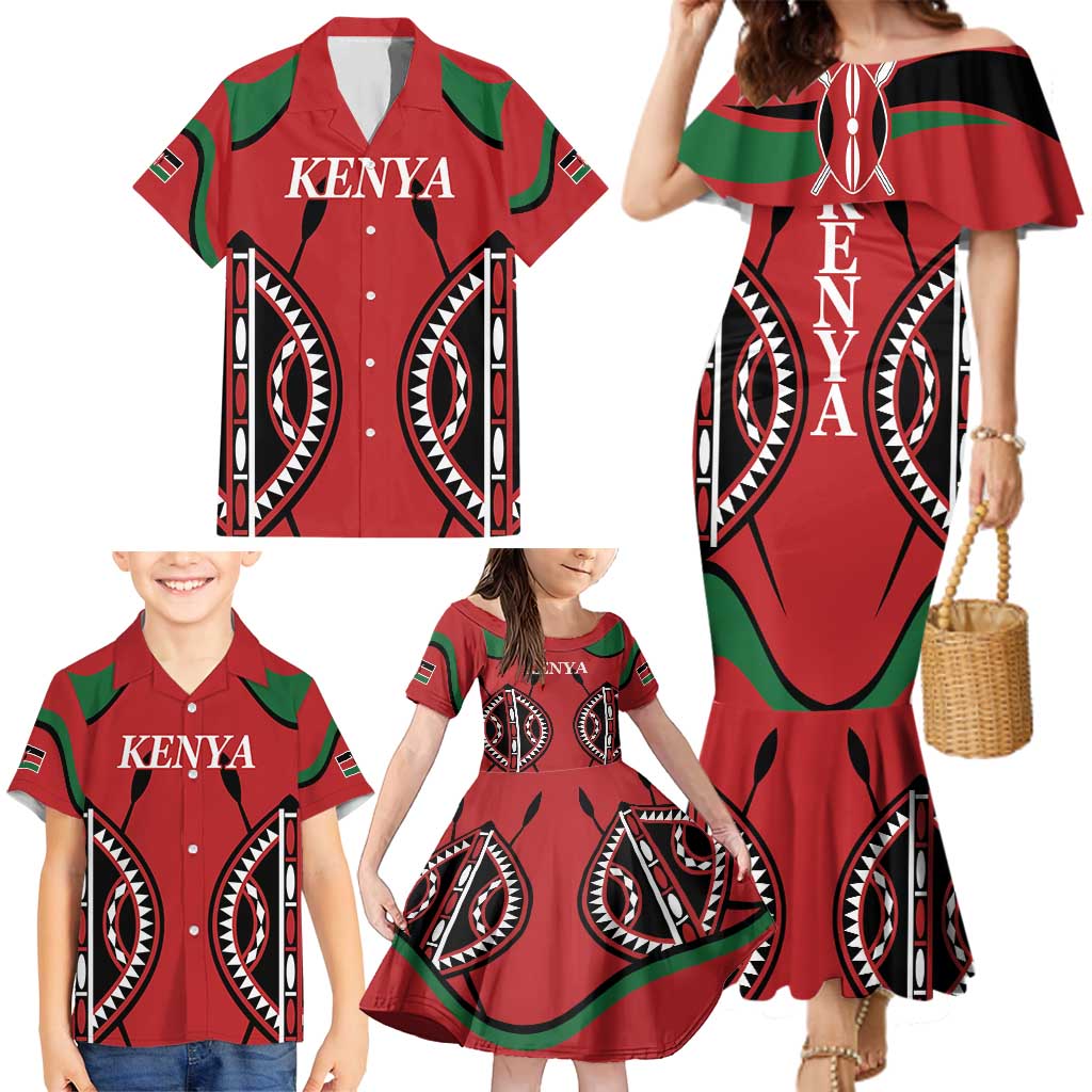 Custom Kenya Rugby Family Matching Mermaid Dress and Hawaiian Shirt Summer Paris 2024