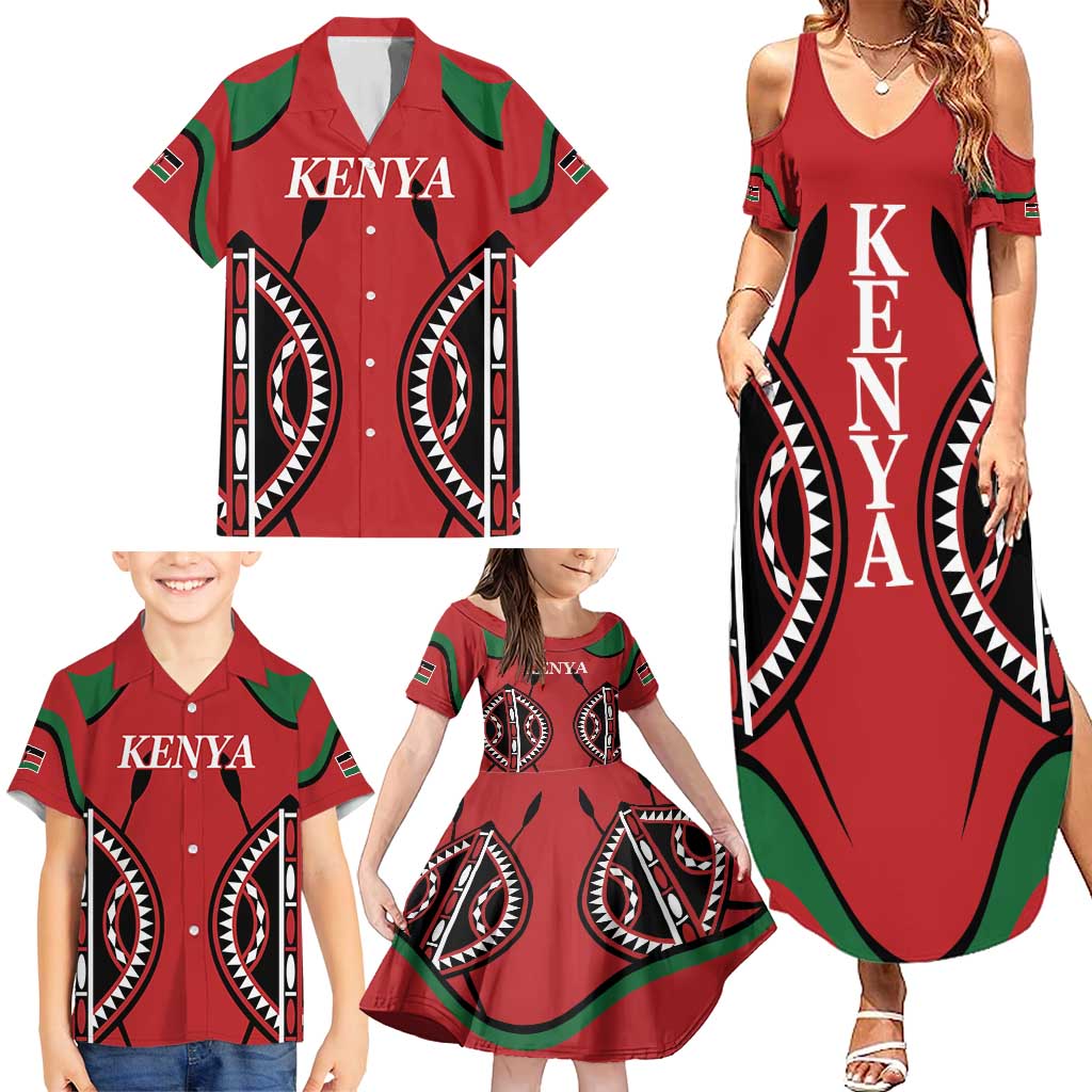 Custom Kenya Rugby Family Matching Summer Maxi Dress and Hawaiian Shirt Summer Paris 2024