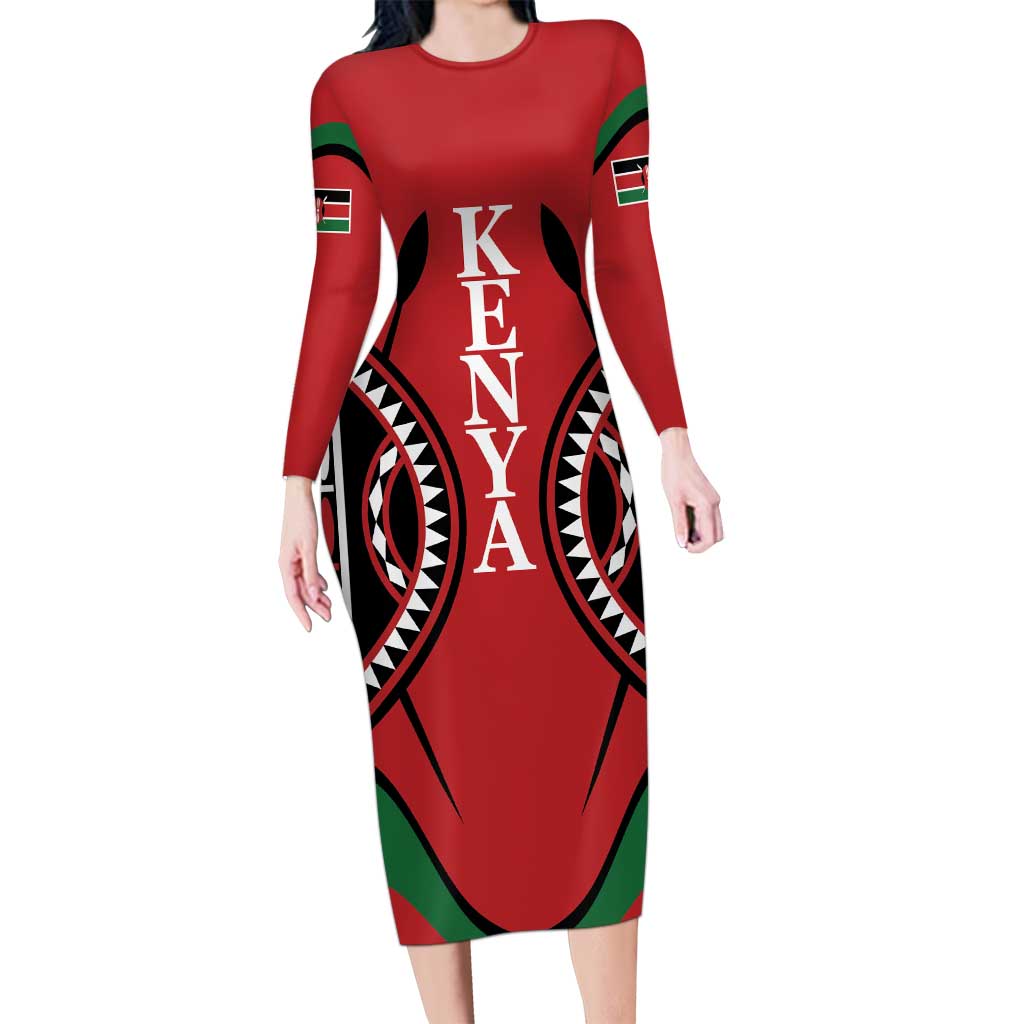 Custom Kenya Rugby Long Sleeve Bodycon Dress Summer Paris 2024