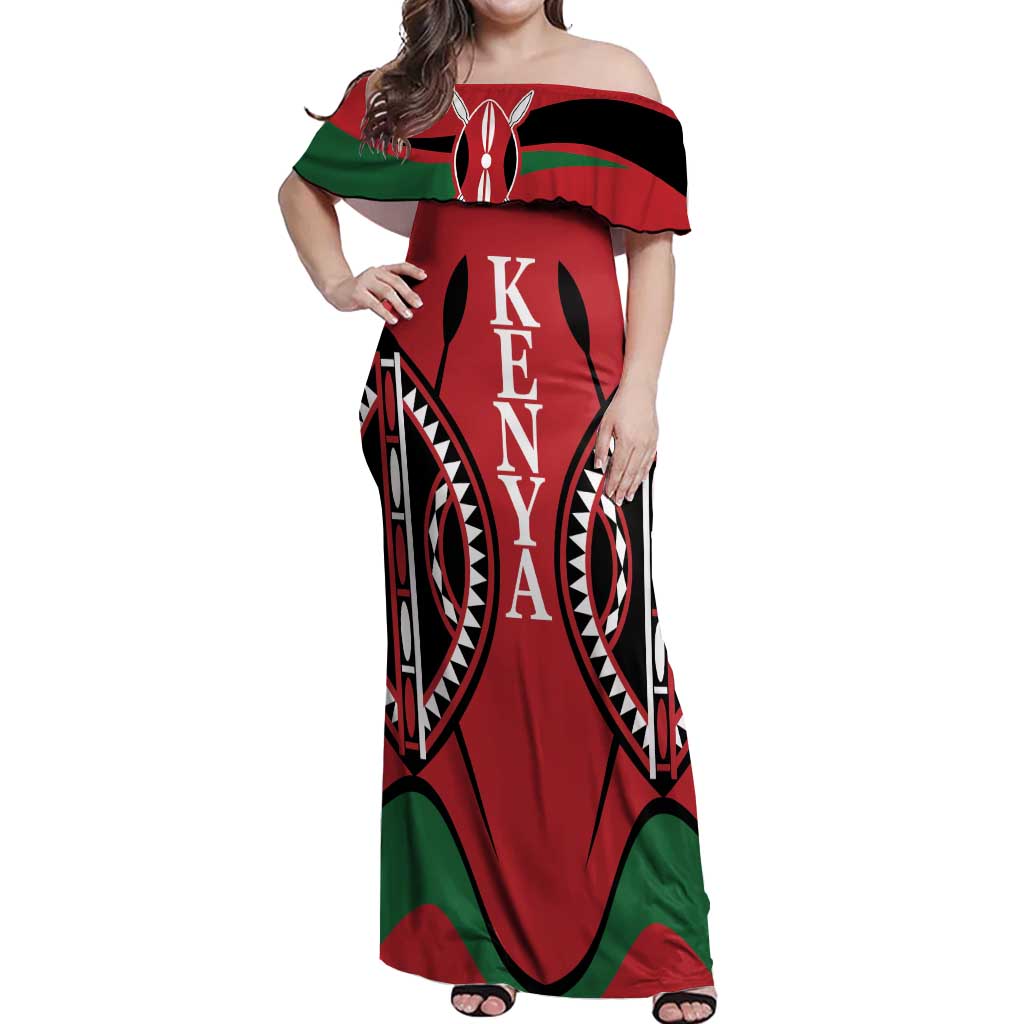 Custom Kenya Rugby Off Shoulder Maxi Dress Summer Paris 2024