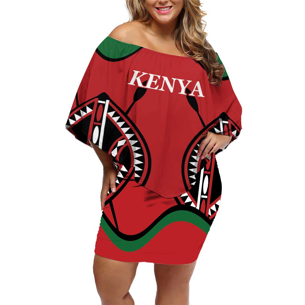 Custom Kenya Rugby Off Shoulder Short Dress Summer Paris 2024