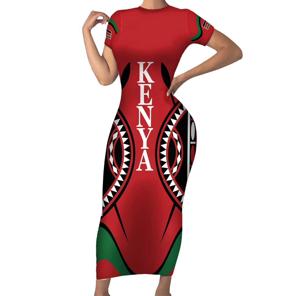 Custom Kenya Rugby Short Sleeve Bodycon Dress Summer Paris 2024