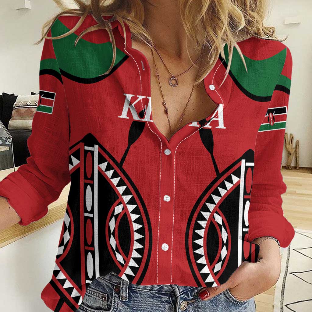 Custom Kenya Rugby Women Casual Shirt Summer Paris 2024