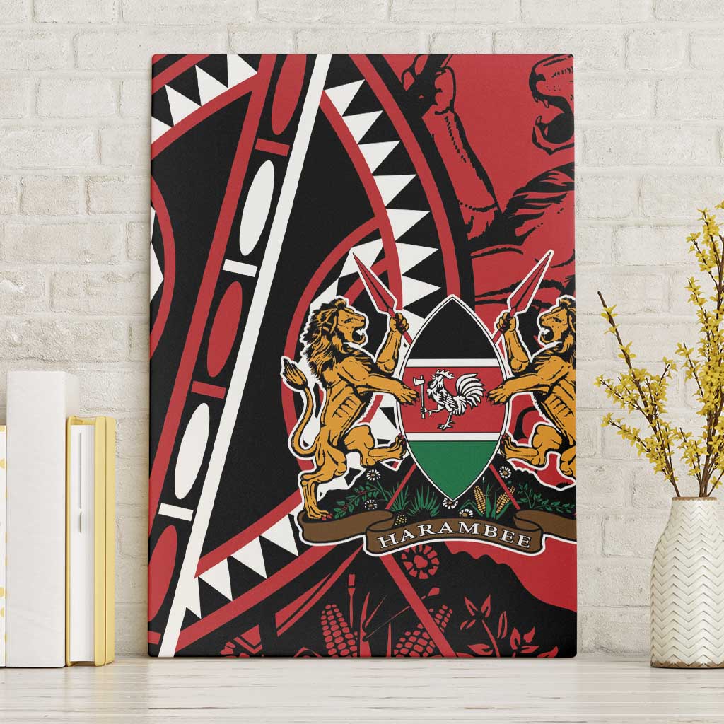 Kenya With African Shield Canvas Wall Art